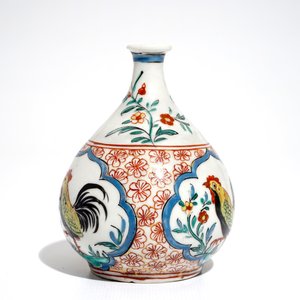 A Chinese Dutch-decorated Amsterdams bont vase with roosters, Kangxi — photo 4