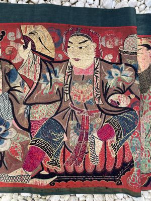 A Chinese embroidered 'Eight Immortals' silk panel, 19th C. — photo 4