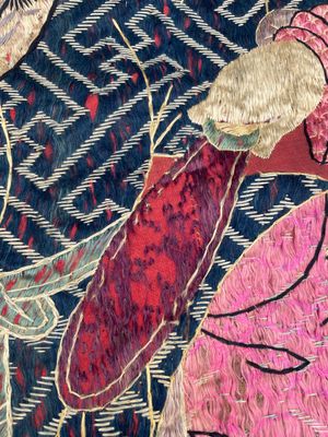 A Chinese embroidered 'Eight Immortals' silk panel, 19th C. — photo 10
