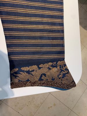 A Chinese embroidered silk blue-ground summer gauze 'nine dragons' robe, 19th C. — photo 18