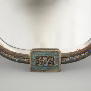 A Chinese enameled silver and bronze hanging mirror, late Qing dynasty — photo 6