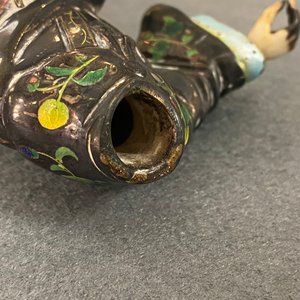 A Chinese enamelled silver figure, a silver vase, a silver-inlaid bronze censer and a silver-plated bronze box, 19/20th C. — photo 35