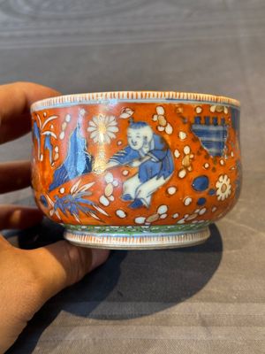 A Chinese English-decorated blue and white censer, Kangxi — 照片 1