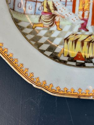 A Chinese export famille rose 'Building of the Temple of Solomon' plate, Qianlong, ca. 1760 — 照片 7