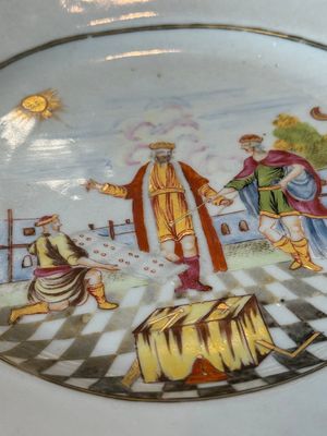A Chinese export famille rose 'Building of the Temple of Solomon' plate, Qianlong, ca. 1760 — 照片 8