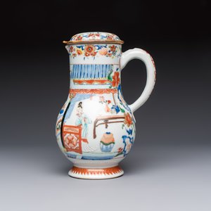 A Chinese export famille rose 'Xi Xiang Ji' jug and cover, Yongzheng/Qianlong — photo 1