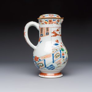 A Chinese export famille rose 'Xi Xiang Ji' jug and cover, Yongzheng/Qianlong — photo 3