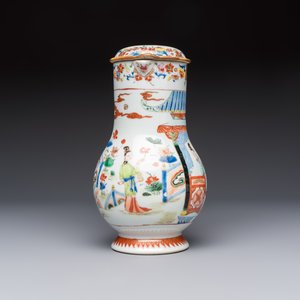 A Chinese export famille rose 'Xi Xiang Ji' jug and cover, Yongzheng/Qianlong — photo 4