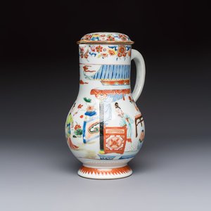 A Chinese export famille rose 'Xi Xiang Ji' jug and cover, Yongzheng/Qianlong — photo 5