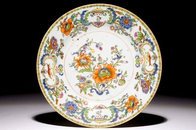 A Chinese export porcelain “Pompadour” plate, ca. 1745