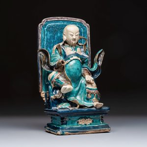 A Chinese Fahua-glazed stoneware model of Zhenwu — photo 1