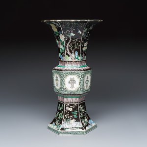 A Chinese famille noire 'Gu' vase — photo 3