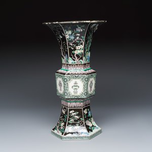 A Chinese famille noire 'Gu' vase — photo 4