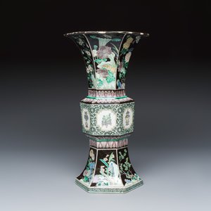 A Chinese famille noire 'Gu' vase — photo 7