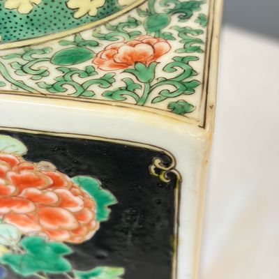 A Chinese famille noire square vase with birds among flowering branches — photo 11