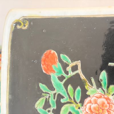A Chinese famille noire square vase with birds among flowering branches — photo 16