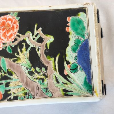 A Chinese famille noire square vase with birds among flowering branches — photo 17
