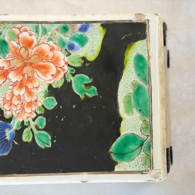 A Chinese famille noire square vase with birds among flowering branches — photo 19