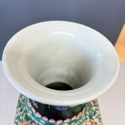 A Chinese famille noire square vase with birds among flowering branches — photo 25