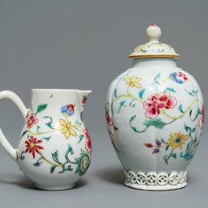A Chinese famille rose 15-piece tea service with floral design, Qianlong — photo 23