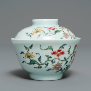 A Chinese famille rose 15-piece tea service with floral design, Qianlong — photo 29