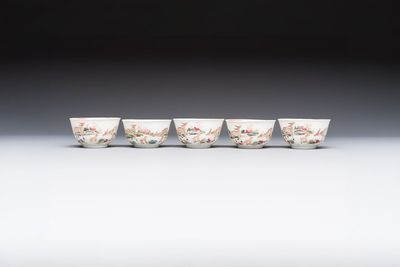 A Chinese famille rose 17-piece 'Deer and Scholars' tea service, Qianlong — 照片 17