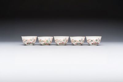 A Chinese famille rose 17-piece 'Deer and Scholars' tea service, Qianlong — 照片 19