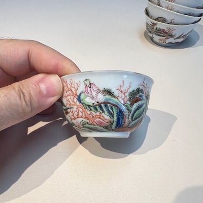 A Chinese famille rose 17-piece 'Deer and Scholars' tea service, Qianlong — 照片 31