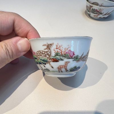 A Chinese famille rose 17-piece 'Deer and Scholars' tea service, Qianlong — 照片 33