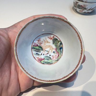 A Chinese famille rose 17-piece 'Deer and Scholars' tea service, Qianlong — 照片 35