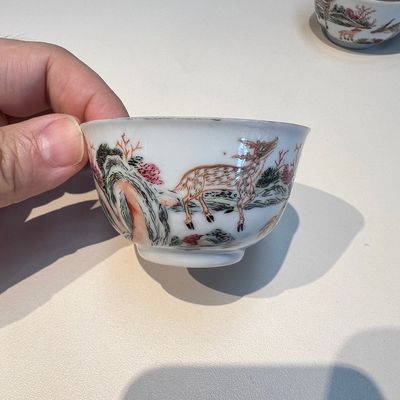 A Chinese famille rose 17-piece 'Deer and Scholars' tea service, Qianlong — 照片 37