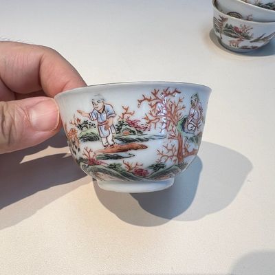 A Chinese famille rose 17-piece 'Deer and Scholars' tea service, Qianlong — 照片 38