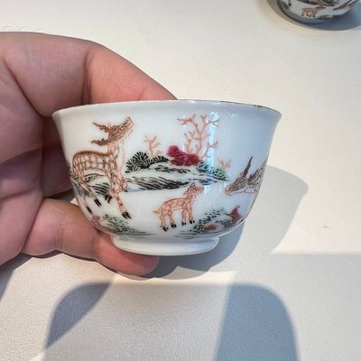 A Chinese famille rose 17-piece 'Deer and Scholars' tea service, Qianlong — 照片 41