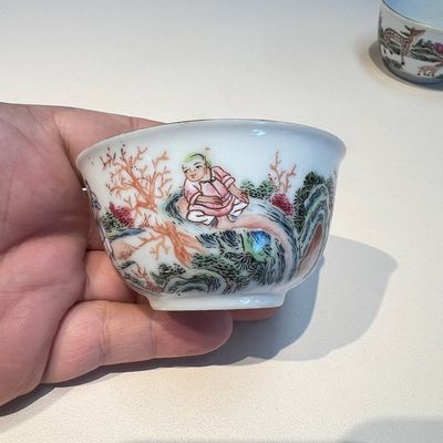A Chinese famille rose 17-piece 'Deer and Scholars' tea service, Qianlong — 照片 46