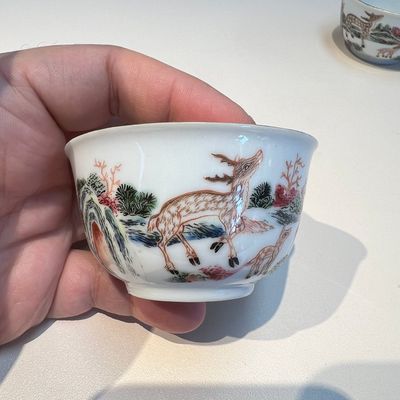 A Chinese famille rose 17-piece 'Deer and Scholars' tea service, Qianlong — 照片 47