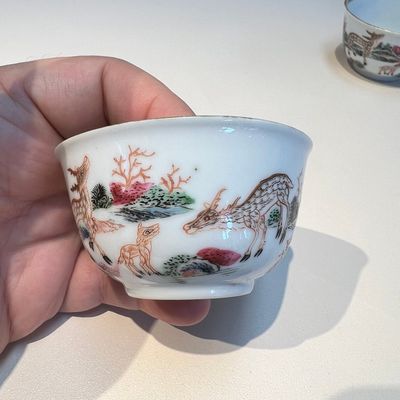 A Chinese famille rose 17-piece 'Deer and Scholars' tea service, Qianlong — 照片 48