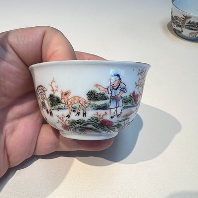 A Chinese famille rose 17-piece 'Deer and Scholars' tea service, Qianlong — 照片 49