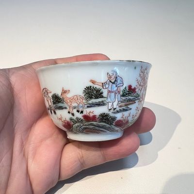 A Chinese famille rose 17-piece 'Deer and Scholars' tea service, Qianlong — 照片 52