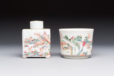 A Chinese famille rose 17-piece 'Deer and Scholars' tea service, Qianlong — 照片 7