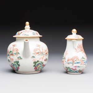 A Chinese famille rose 17-piece 'Deer and Scholars' tea service, Qianlong — 照片 13