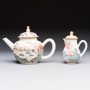 A Chinese famille rose 17-piece 'Deer and Scholars' tea service, Qianlong — 照片 10