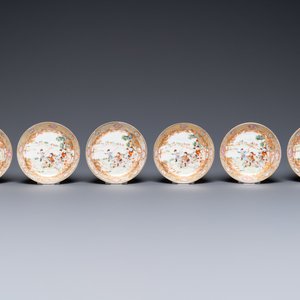 A Chinese famille rose 18-piece 'rabbit hunt' tea service, Qianlong — photo 2