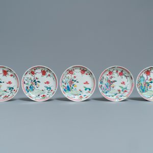 A Chinese famille rose 27-piece tea service with landscape design, Yongzheng/Qianlong — photo 2