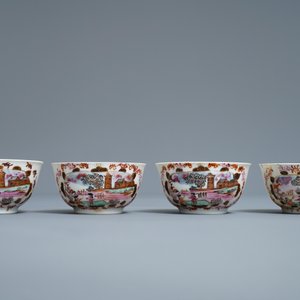 A Chinese famille rose and gilt Meissen-style 17-piece tea service, Qianlong — photo 12