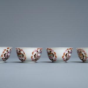 A Chinese famille rose and gilt Meissen-style 17-piece tea service, Qianlong — photo 13