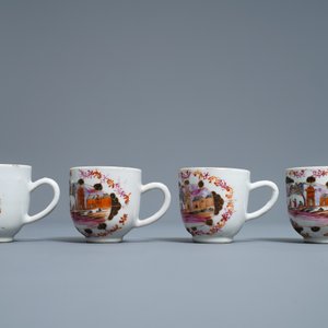 A Chinese famille rose and gilt Meissen-style 17-piece tea service, Qianlong — photo 22