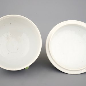 A Chinese famille rose and relief box and cover and two saucers with fish, Yongzheng, 1722-1735 — 照片 6