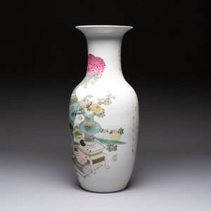 A Chinese famille rose 'Antiquities’ vase, signed Fang Jiazhen 方家珍, dated 1891 — photo 2