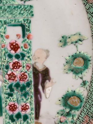 A Chinese famille rose 'arbor' plate after Cornelis Pronk, Qianlong — photo 4