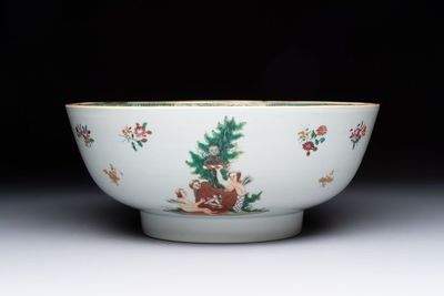 A Chinese famille rose armorial bowl with the arms of Troutbeck for the English market, Qianlong, ca. 1775